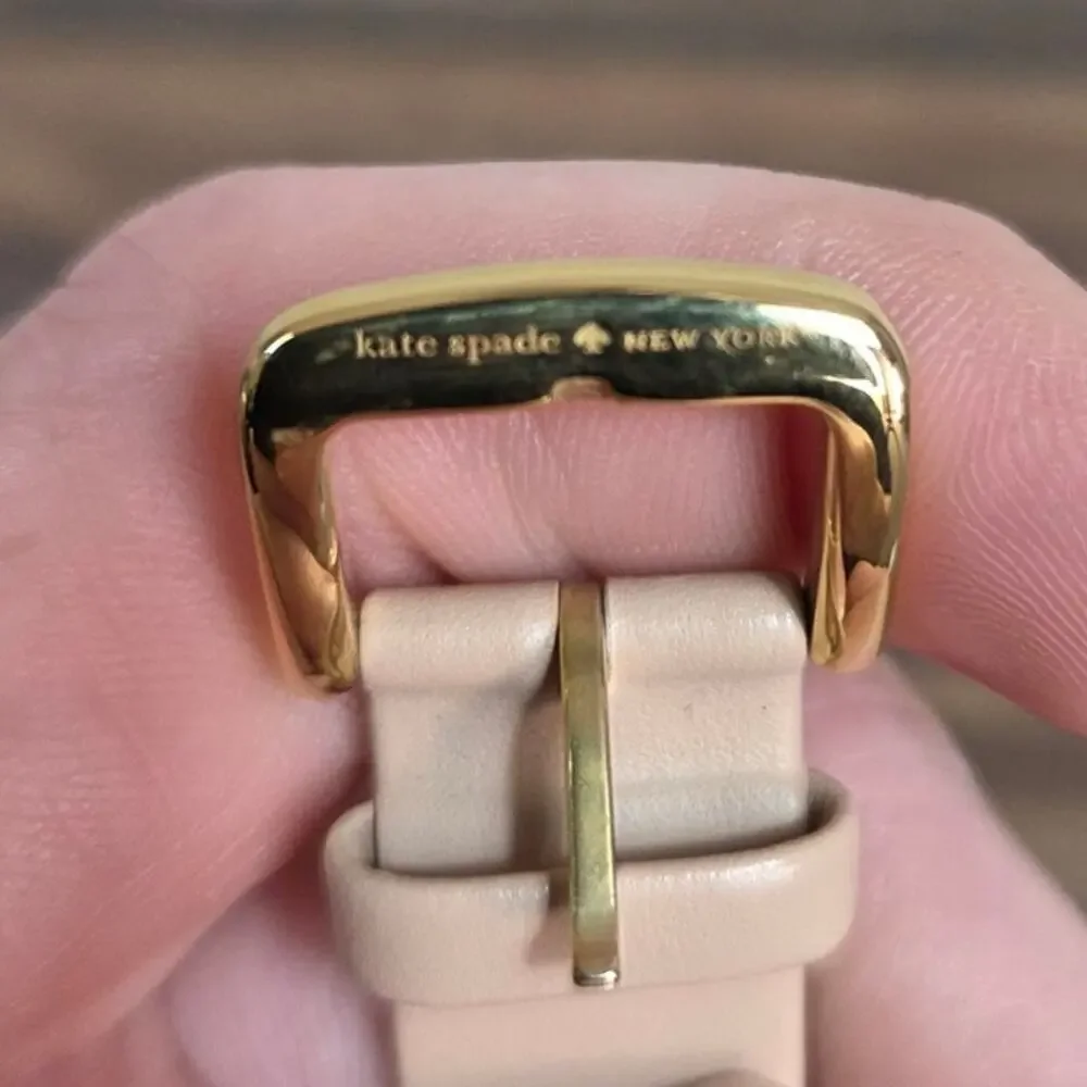 Kate Spade New York Grand Metro French Bulldog Woman's Watch Gold and Blush